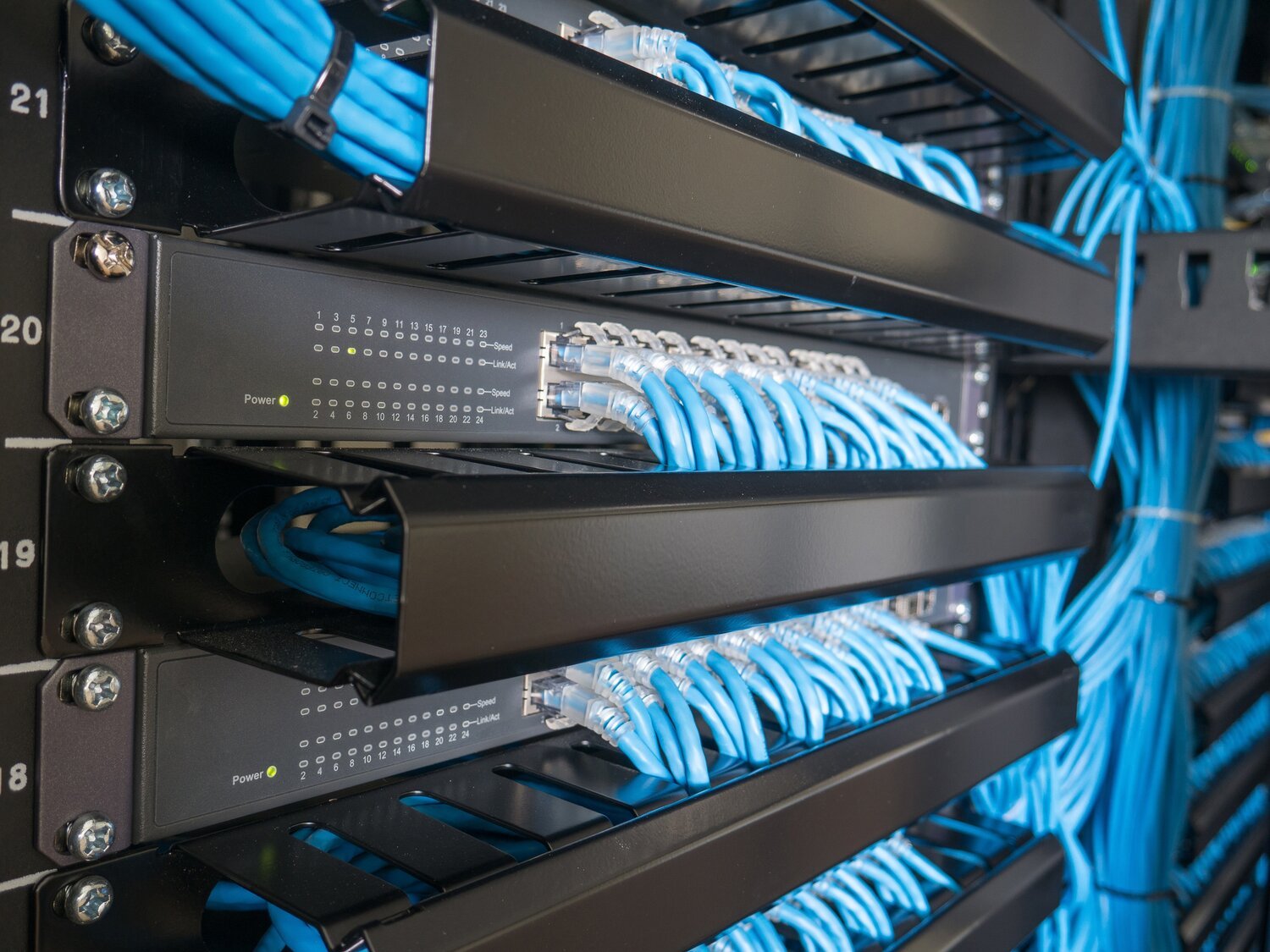 Structured network cabling and patch panels installed by Stylus Technologies
